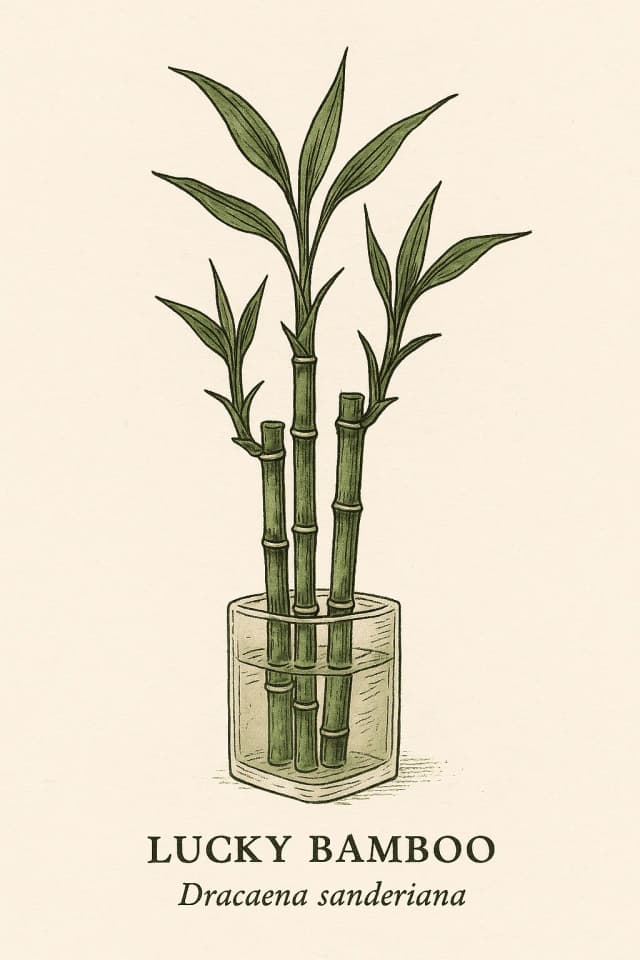 Lucky bamboo arrangement with multiple stalks in water