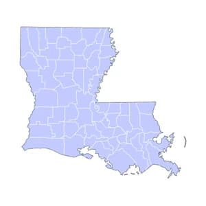 Louisiana county-level mortgage loan limits heatmap for 2026