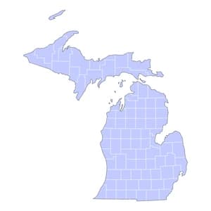 Michigan county-level mortgage loan limits heatmap for 2026