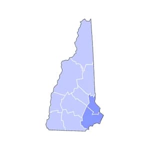 New Hampshire county-level mortgage loan limits heatmap for 2026